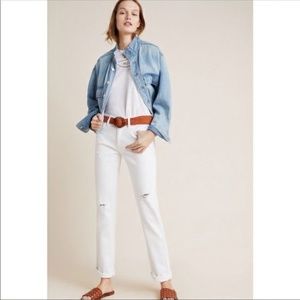 Pilcro and the Letterpress by Anthropologie white slim boyfriend jeans